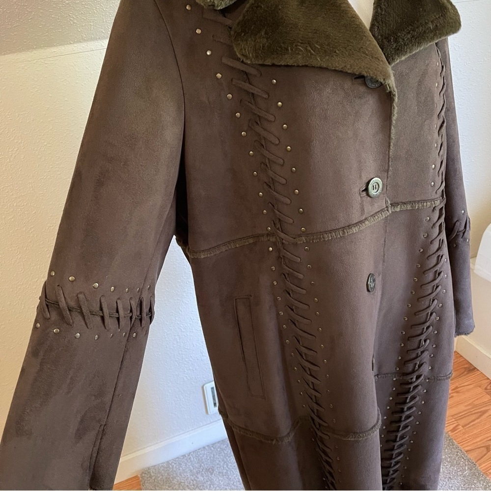Dennis Basso Polyester Cruelty Free Faux Shearling
Brown Trench Coat - Picture 2 of 9